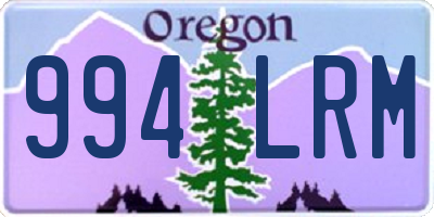 OR license plate 994LRM