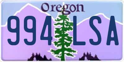 OR license plate 994LSA