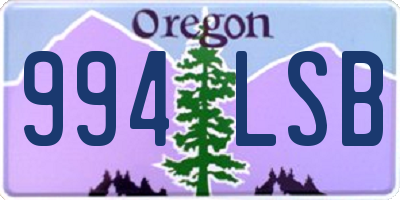 OR license plate 994LSB