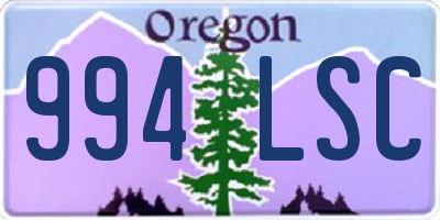 OR license plate 994LSC