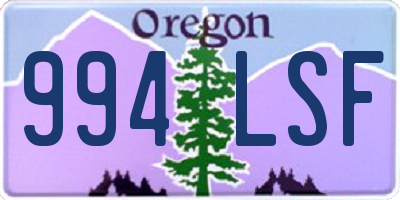 OR license plate 994LSF