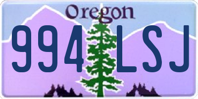 OR license plate 994LSJ