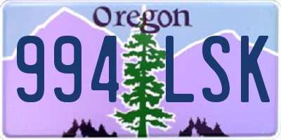 OR license plate 994LSK