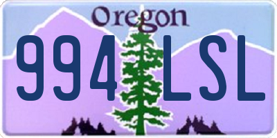 OR license plate 994LSL