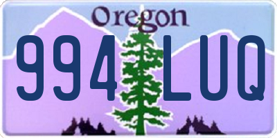 OR license plate 994LUQ