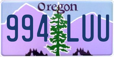 OR license plate 994LUU