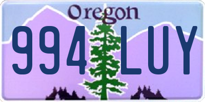 OR license plate 994LUY