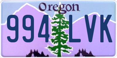 OR license plate 994LVK