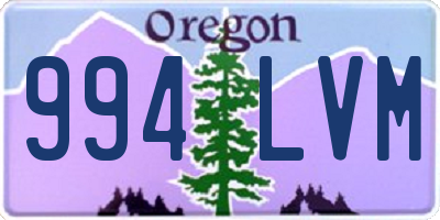 OR license plate 994LVM