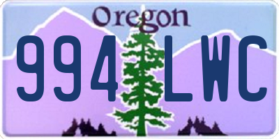 OR license plate 994LWC