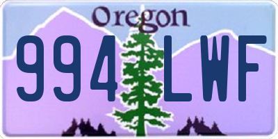 OR license plate 994LWF