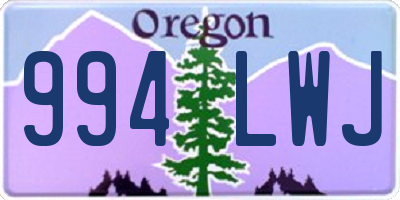 OR license plate 994LWJ