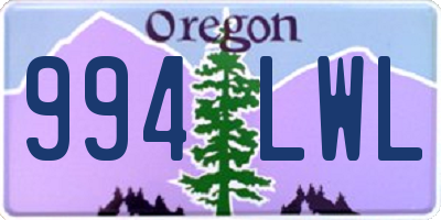 OR license plate 994LWL