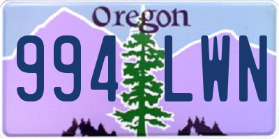 OR license plate 994LWN