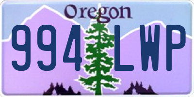 OR license plate 994LWP