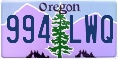 OR license plate 994LWQ