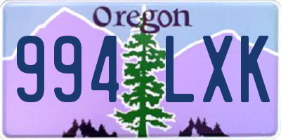 OR license plate 994LXK