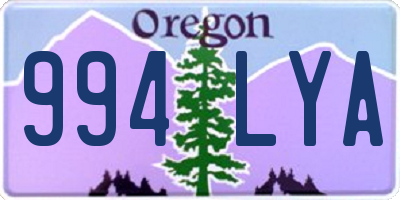 OR license plate 994LYA