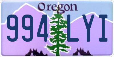 OR license plate 994LYI