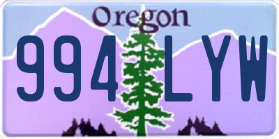 OR license plate 994LYW