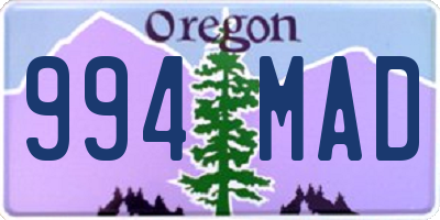 OR license plate 994MAD