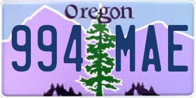 OR license plate 994MAE