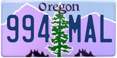 OR license plate 994MAL