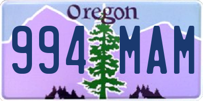 OR license plate 994MAM