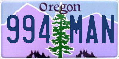 OR license plate 994MAN