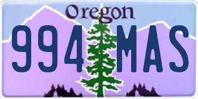 OR license plate 994MAS