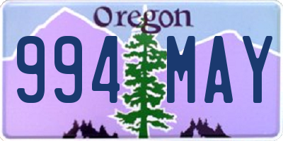 OR license plate 994MAY