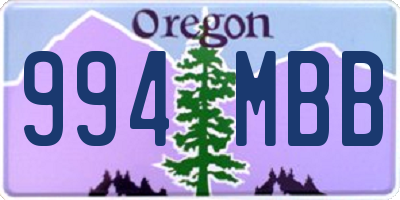 OR license plate 994MBB