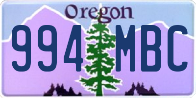 OR license plate 994MBC