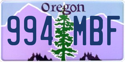 OR license plate 994MBF