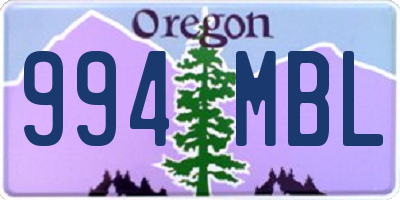 OR license plate 994MBL