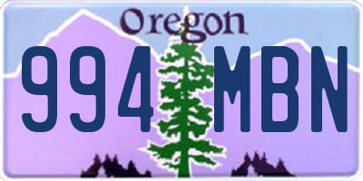 OR license plate 994MBN