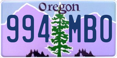 OR license plate 994MBO