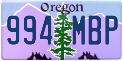 OR license plate 994MBP