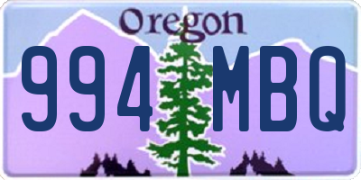 OR license plate 994MBQ