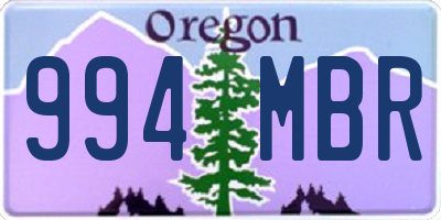 OR license plate 994MBR