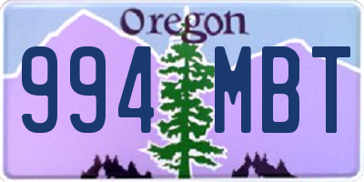 OR license plate 994MBT