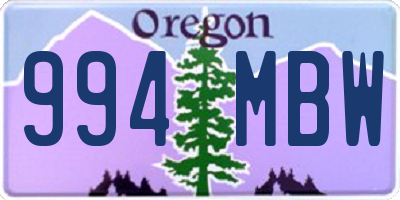 OR license plate 994MBW