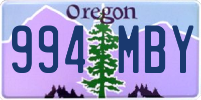 OR license plate 994MBY