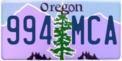 OR license plate 994MCA