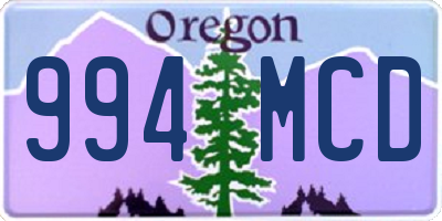 OR license plate 994MCD