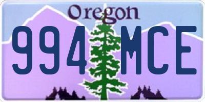 OR license plate 994MCE