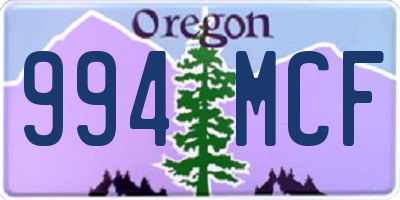 OR license plate 994MCF