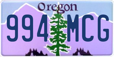 OR license plate 994MCG