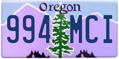 OR license plate 994MCI