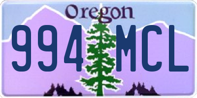 OR license plate 994MCL